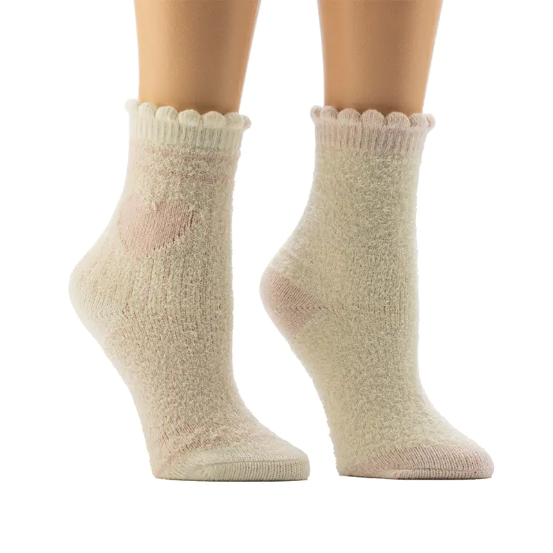 Damesscalop Welt Jacquard Cosy Home-sokken