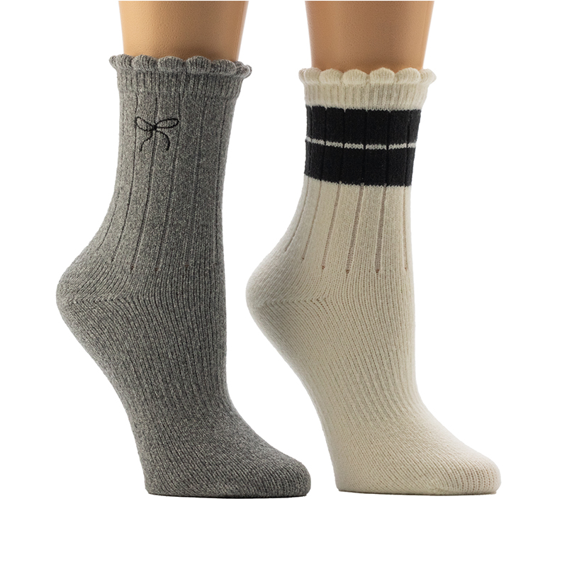 Cosy Home-sokken voor dames, 4x2, met geribde pijpen
