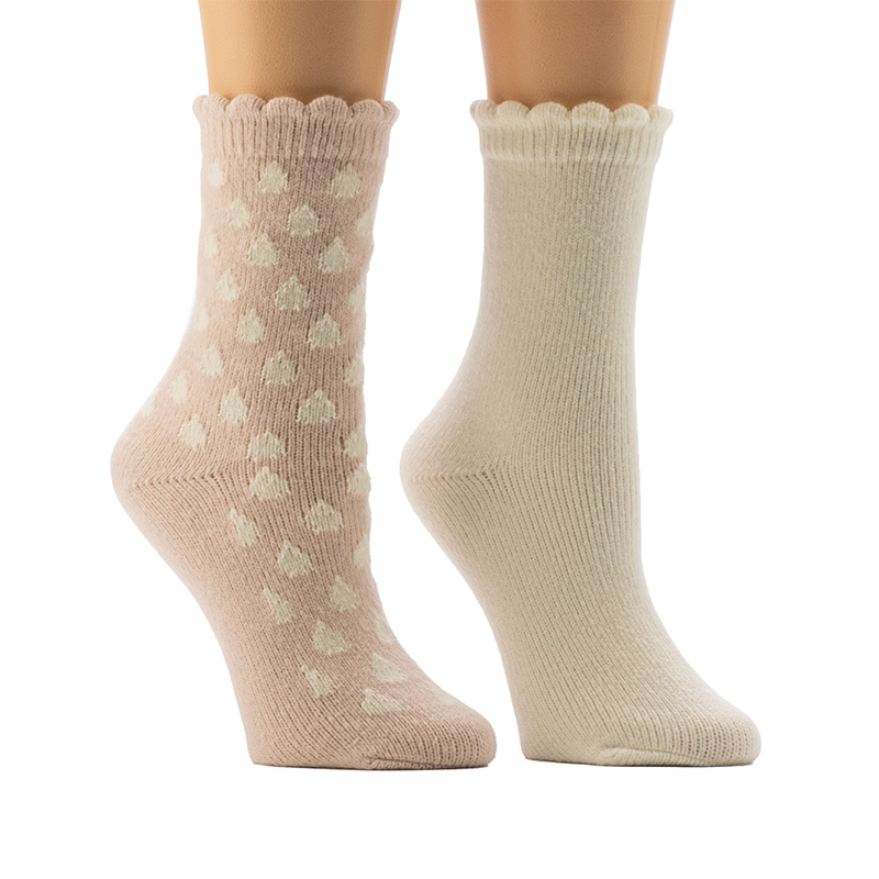 Dames Scallop Welt Cosy Home-sokken