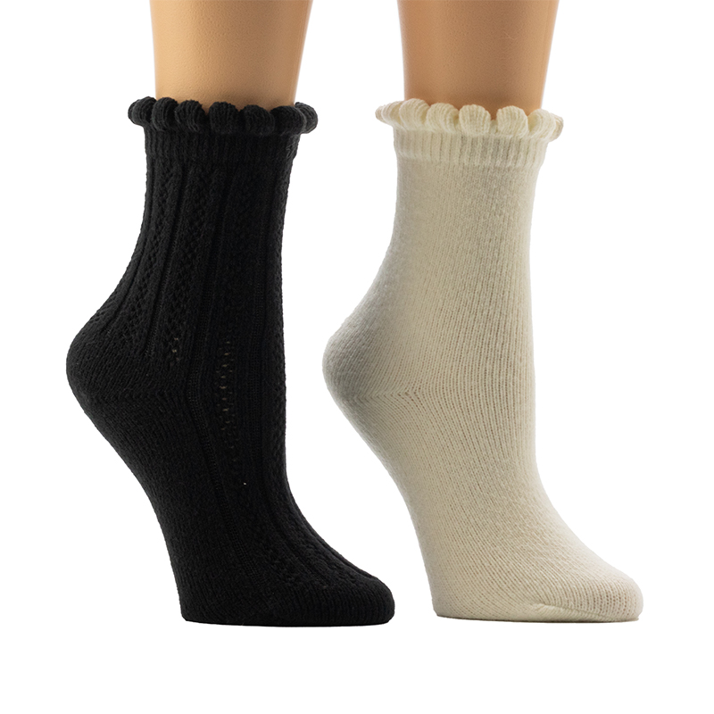 Dames Scallop Welt Cosy Home-sokken