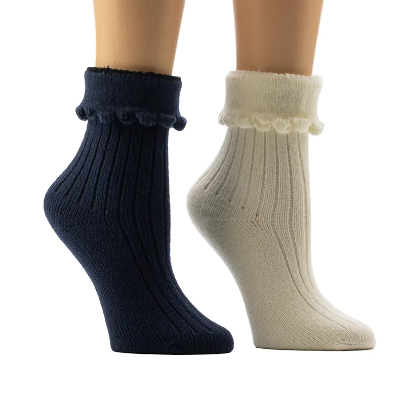 Dames Scallop Welt Cosy Home-sokken