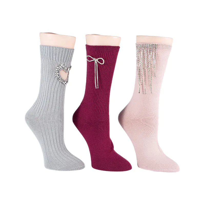Dames verwijderbare Pearl Bow Crew Sok