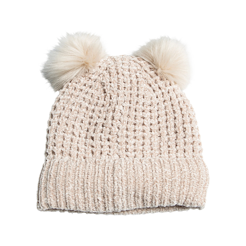 Kinderhoed met wafel-chenille-manchet